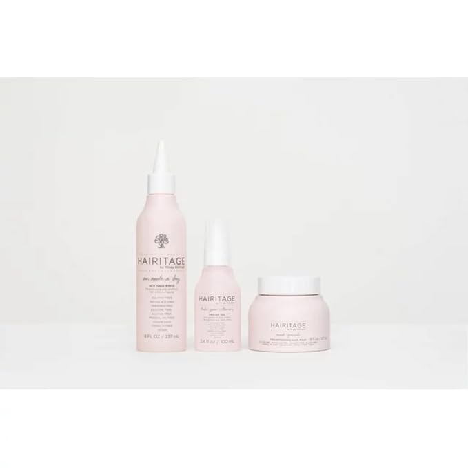 Hairitage Moisturizing Argan Oil Hair Mask Treatment for Anti-Frizz and Hydration - Deep Conditioning Curl Repair Mask with Shea Butter, Aloe & Soy Protein for Dry, Damaged Curly Hair - Soften & Shine