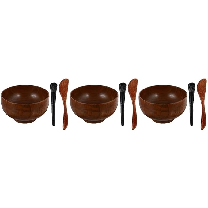 3 sets Face Mask Mixing Bowl Kit Brush Spatula Practical Facial Mask Tool Skin Care Beauty,Facial Mask Bowl Set