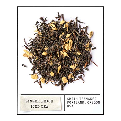 Smith Teamaker Ginger Peach Iced Tea No. 35 Refreshing, Caffeinated, Sugar-Free, Sustainably Grown, Full Leaf Black Iced Tea Bags, 10 Count, 1 Quart Sachets