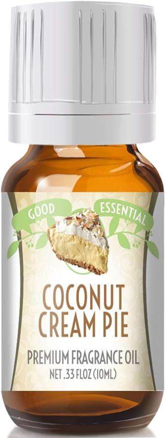 Good Essential Professional Coconut Cream Pie Fragrance Oil, 10ml (0.33 fl oz) for Diffuser, Candles, Soaps, Lotions, Perfume - Scent for Candle & Soap Making