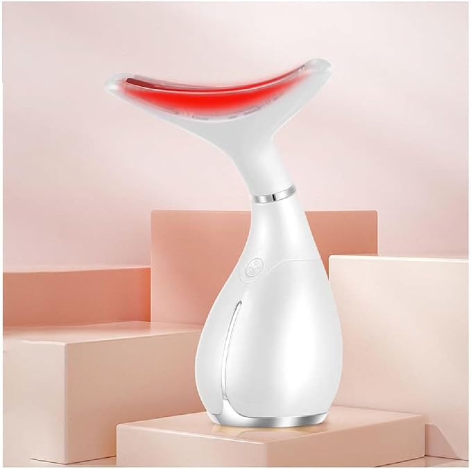 Face Neck Beauty Device for Wrinkle Removal&Anti-Aging Devices,3 in 1 Skin Care Facial Massager, Face Sculpting Tool with Thermals, Vibration at Home Daily Use (White)