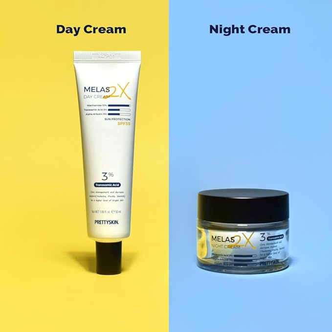 Melas 2X Night Cream for Dark Spots, Uneven Skin Tone & Texture – Hydrating Facial Moisturizer with Tranexamic Acid, Alpha Arbutin & Glycolic Acid, 1.69 fl oz