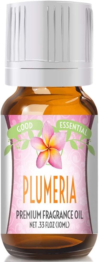 Good Essential Professional Plumeria Fragrance Oil (10ml/0.33 fl oz) for Diffuser, Soaps, Lotions, Perfumes, Candle Scent & Aromatherapy