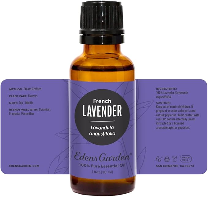 Edens Garden Lavender- French Essential Oil- 100% Pure Premium Grade, Undiluted, Natural, Therapeutic, Aromatherapy, The Best for Diffuser, Face, Laundry, Kid Safe 30 ml (1 fl oz)