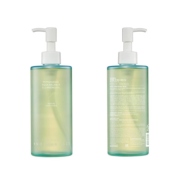 ANOTHERFACE PEPTATHENOL™ Aqua Balance Cleansing Oil, Korean Skin Care, Black Head & Waterproof Makeup Removal, Deep Cleansing, Quick Melting, Non-irritation for Sensitive Skin, Vegan, 10.14 Fl. Oz