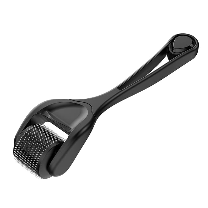 Derma Roller 540 Stainless Steel Black MOOKARDILANE Microneedling Roller w/Storage Case - D