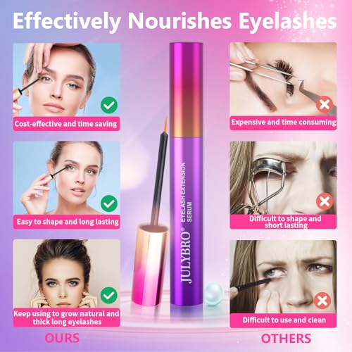 Eyelash Growth Serum, Rapid Lash Enhancing Serum with Natural Ingredients for Longer, Fuller Thicker Looking Lashes Vegan & Cruelty-Free Lash Enhancer Safe for Sensitive Eyes