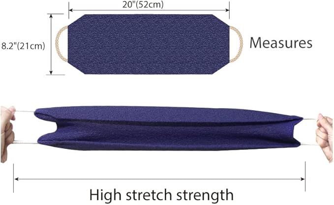 Evridwear Exfoliating Back Scrubber with Handles Two Sides for Body Shower Deep Cleans Skin Massages Invigorating Blood Circulation Men Women One Size (Purple)