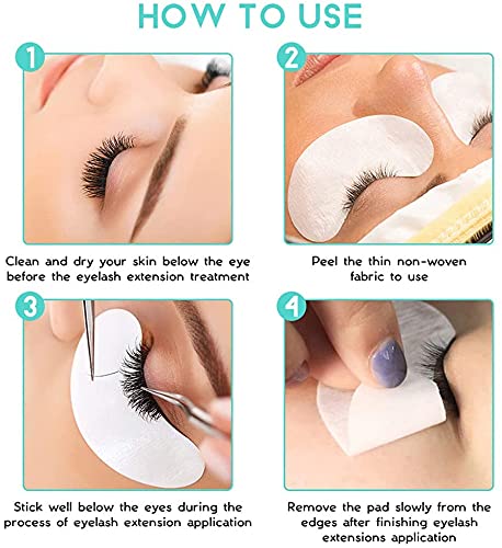 Eyelash Extension Gel Pads Kit - Lint Free False Eyelash Lash Extension Makeup Eye Gel Pads (200Pack)