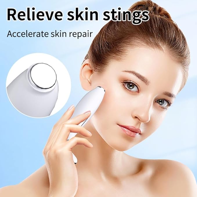 Facial Massager -7 Color Red-Light-Therapy for Face and Neck for Wrinkles, Double Chin, Vibrating Facial Massager with Thermals (White5)