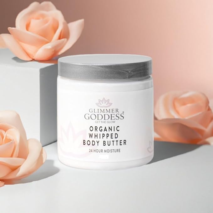 GLIMMER GODDESS Organic Body Butter - 8oz (Salted Caramel)