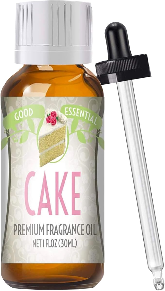 Good Essential Professional Cake Fragrance Oil 30ml (1 fl oz) for Diffusers, Candles, Lotions, Perfumes, Soap & More - Cake Scented Oil for Candle Making