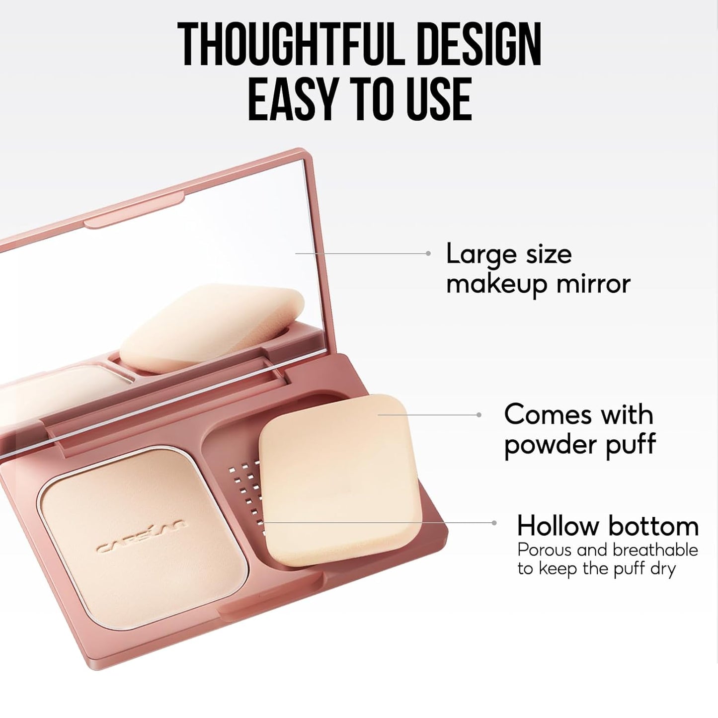 Oil Control Pressed Setting Powder Compact, 12H Longlasting Translucent Powder Makeup, Waterproof Face Powder, 02 MEDIUM, 0.28Oz