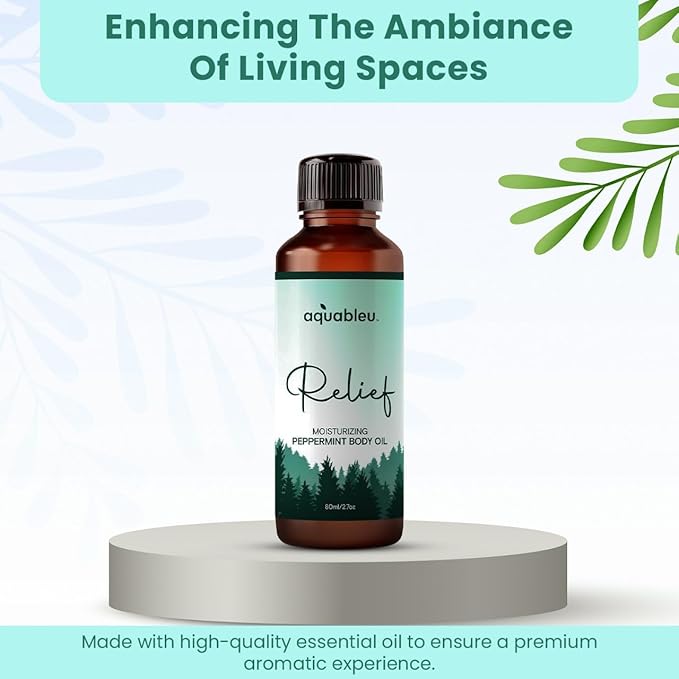 Peppermint Massage Oil – Aromatherapy Blend for Refreshing Relief – 80ml Bottle – Energizing and Rejuvenating – Great Gift for Women