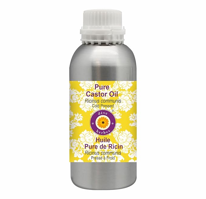 Deve Herbes Pure Castor Oil (Ricinus communis) Cold Pressed 630ml (21 oz)