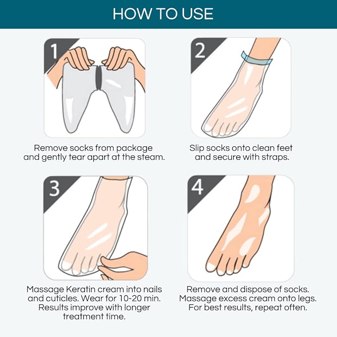 Bodipure Premium Foot Mask Keratin Socks, At Home Spa Moisturizer Socks for Dry Cracked Feet, Callus & Heel Softening Easy-to-Use Pedicure Foot Repair Chemical-free Feet Treatment 1 Pair