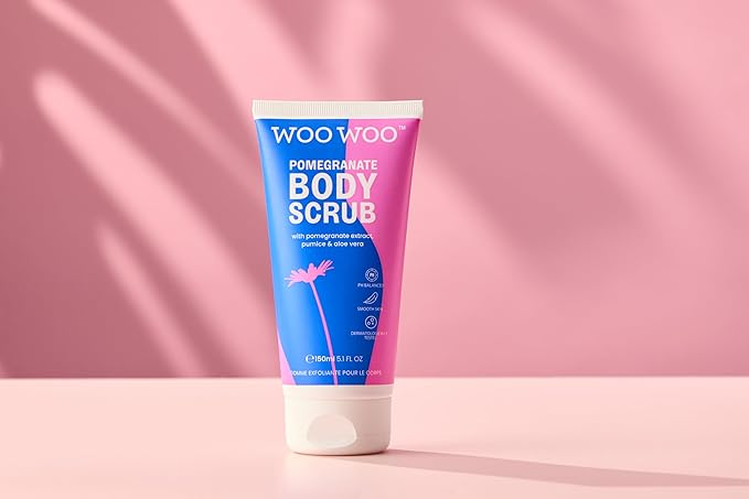 WooWoo - Natural Skin Saviour Pomegranate Body Scrub | Clean + Vegan Intimate Skin Care (5 oz | 150 ml)