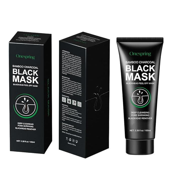 Blackhead Remover Mask, Peel Off Black Mask for Men and Women, Purifying Charcoal Face Mask for Deep Cleansing Blackheads, Dirt, Pores, Excess Oil (3.38 fl. oz)