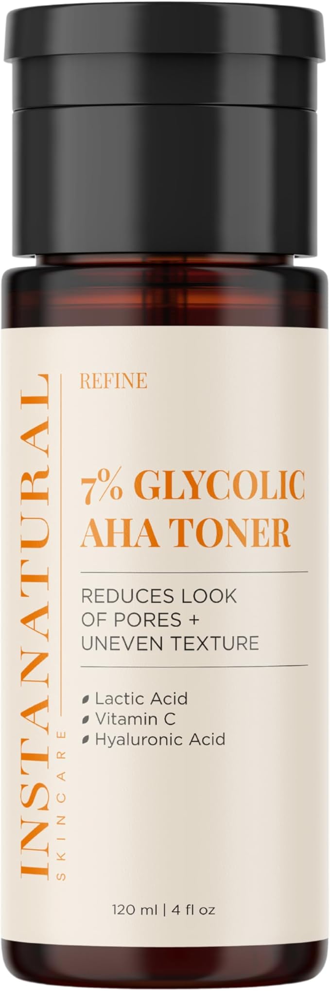 InstaNatural Face Toner, Brightens, Reduces The Look of Pores and Uneven Texture, Gently Exfoliates (4 fl oz (4 fl oz, 7% Glycolic AHA Face Toner)