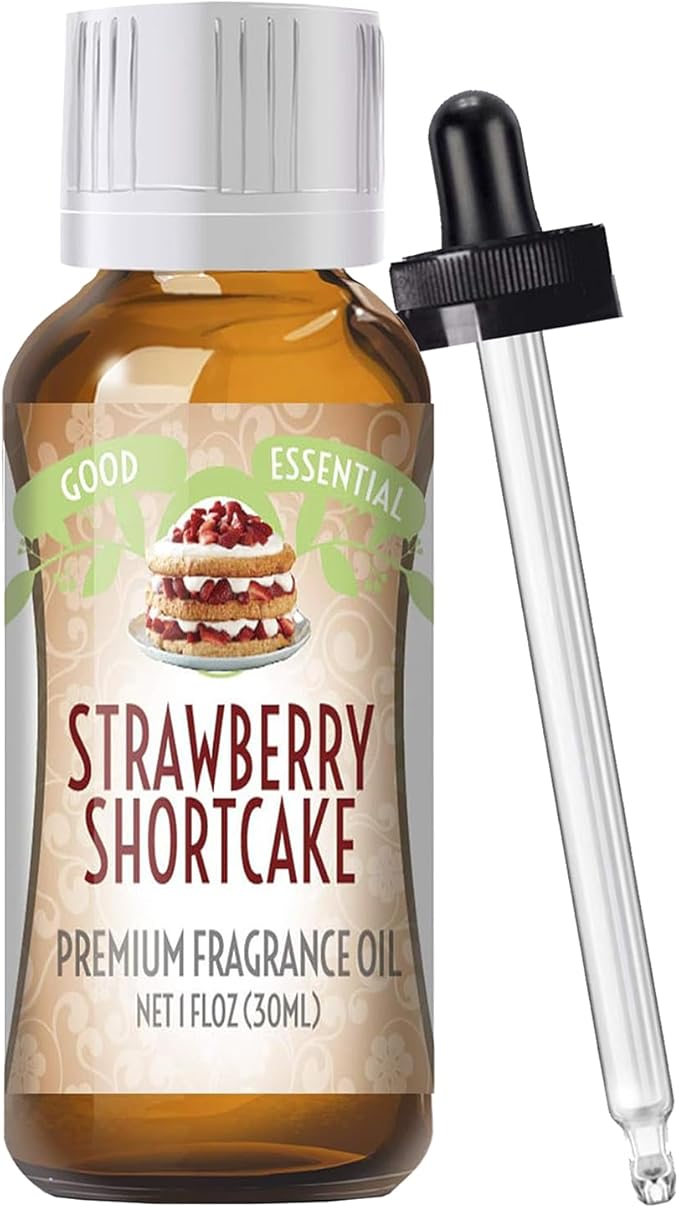 Good Essential Professional Strawberry Shortcake Fragrance Oil 30ml for Diffuser, Candle Making Supplies, Soaps, Lotions, Perfume 1 fl Oz