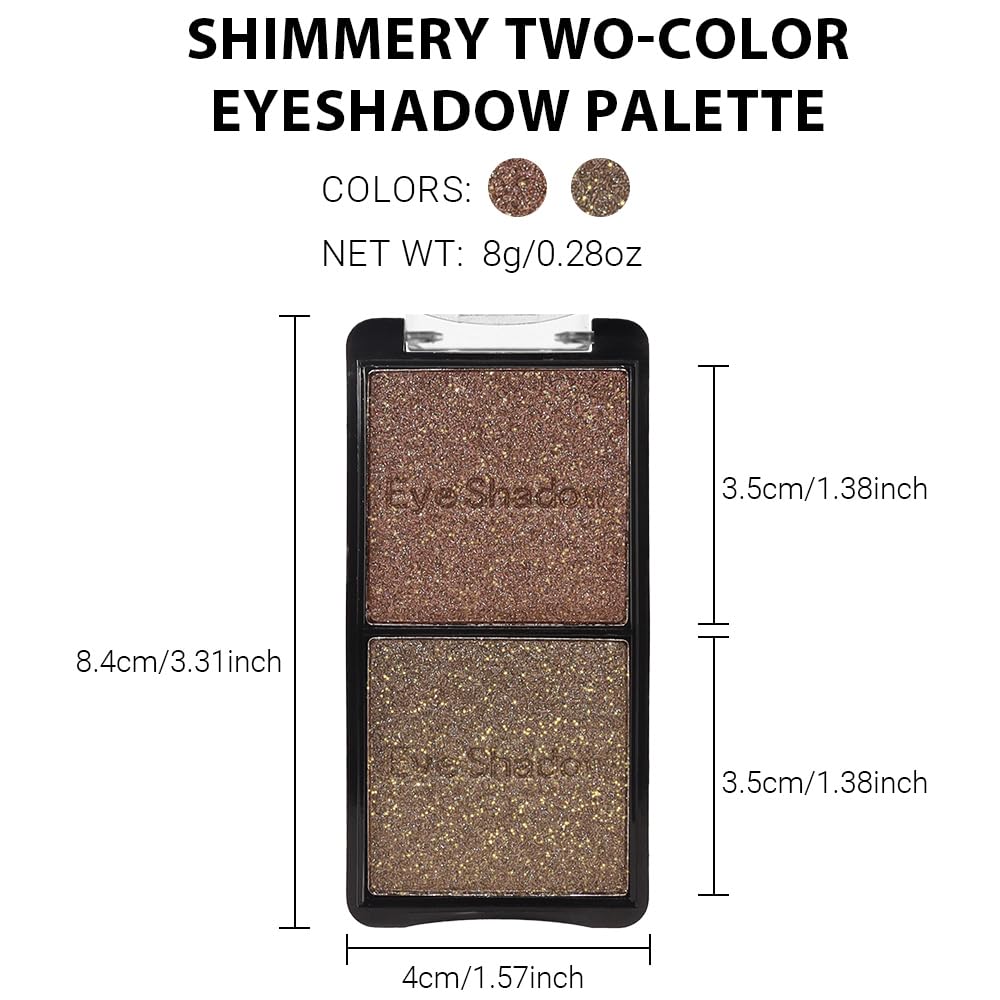 Double color eye shadow, Eyeshadows Creamy, high pigment eye makeup palette, matte shimmer metal eye shadow powder, Blendable, Ultra-Pigmented, Easy to Apply, Matte & Shimmer, (06)
