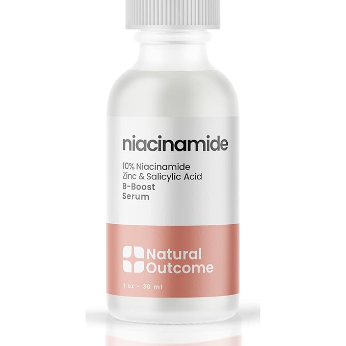 Niacinamide Serum for Face by Natural Outcome Skin Care, B-Boost Niacinamide 10% Plus Zinc 2% Salicylic Acid + Hyaluronic Acid, Acne Treatment + Pore Reducing Serum + Skin Balancing