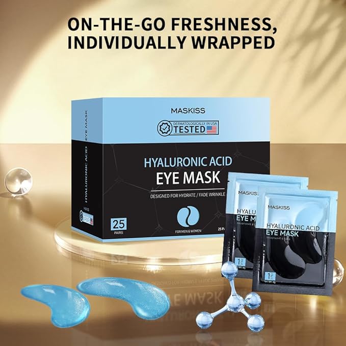 Under Eye Patches (25 Pairs), Hyaluronic Acid Eye Masks for Dark Circles Puffy Eyes Undereye Bags, Collagen Eye Patches for Wrinkles and Hydrate, Skin Care Gift for Her