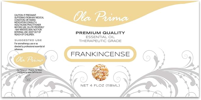 Ola Prima Frankincense Essential Oil 4oz – Frankincense Therapeutic Essential Oil 4 Fluid Ounces