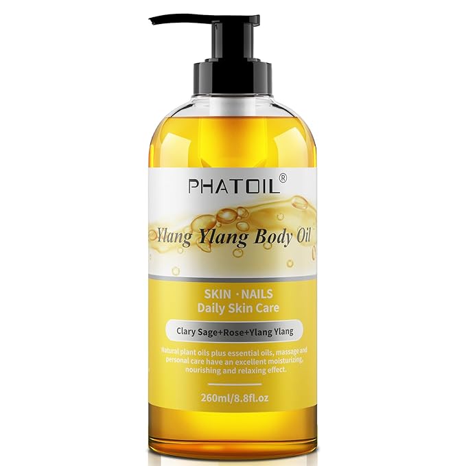 Vanilla Body Oil & Ylang Ylang Body Oil 260ML, Premium Body Oil for Moisturizing Skin
