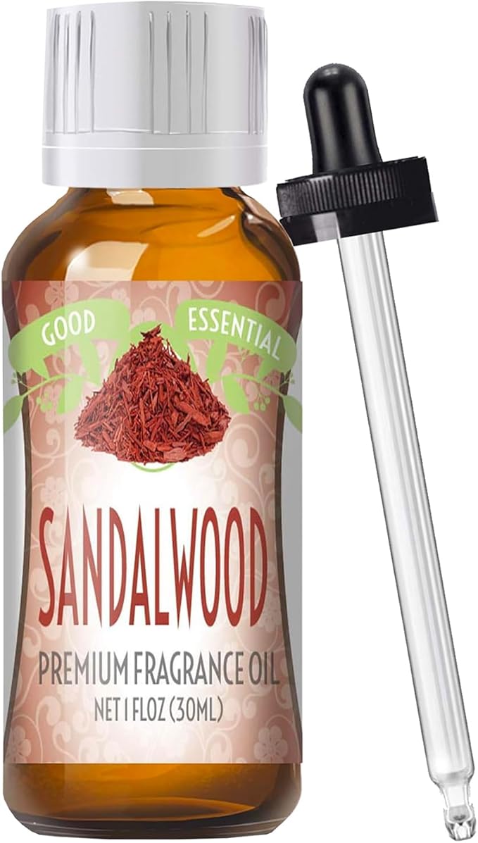 Good Essential Professional Sandalwood Fragrance Oil 30ml (1 fl oz) for Diffusers, Candles, Soaps, Lotions, Perfume, Aromatherapy, Candle Making