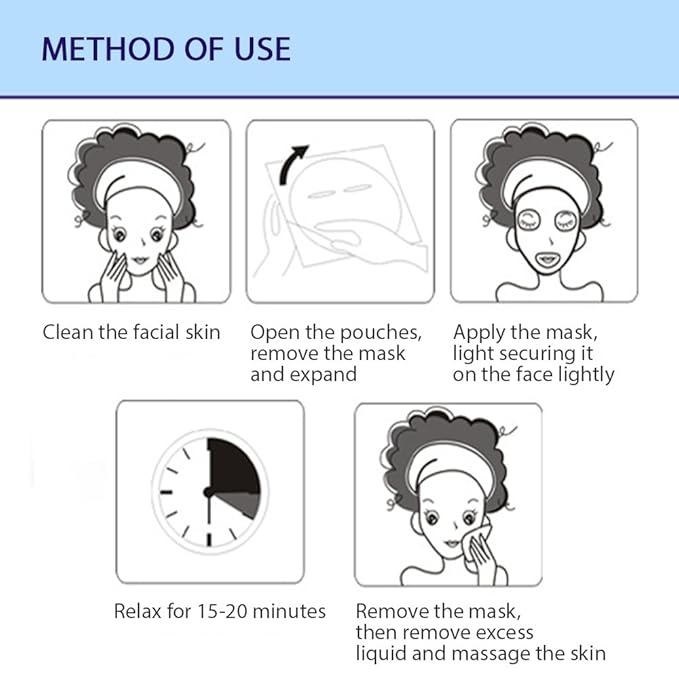 BIOAQUA PURESKIN - Acne & Rejuvenation Mask Sheet Treatment Face Rejuvenation Effective Removal Hamamelis Extract Nourishing Of (PACK OF 4 Mask Sheets = 4 x 30g)