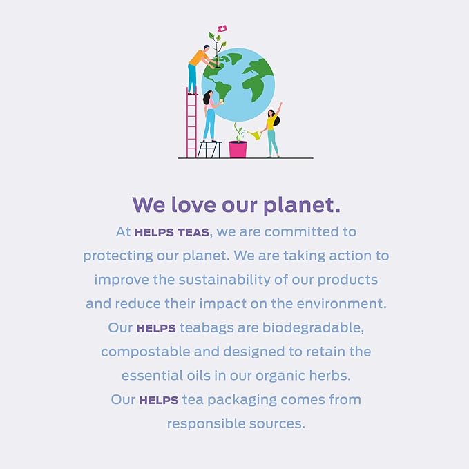 HELPS TEAS | Helps Breathe Well Tea | Organic herbal Tea blended with Eucalyptus, Thyme, Tila and Mint that clear your sinuses and strengthening your inmune system | 16 Tea Bags |