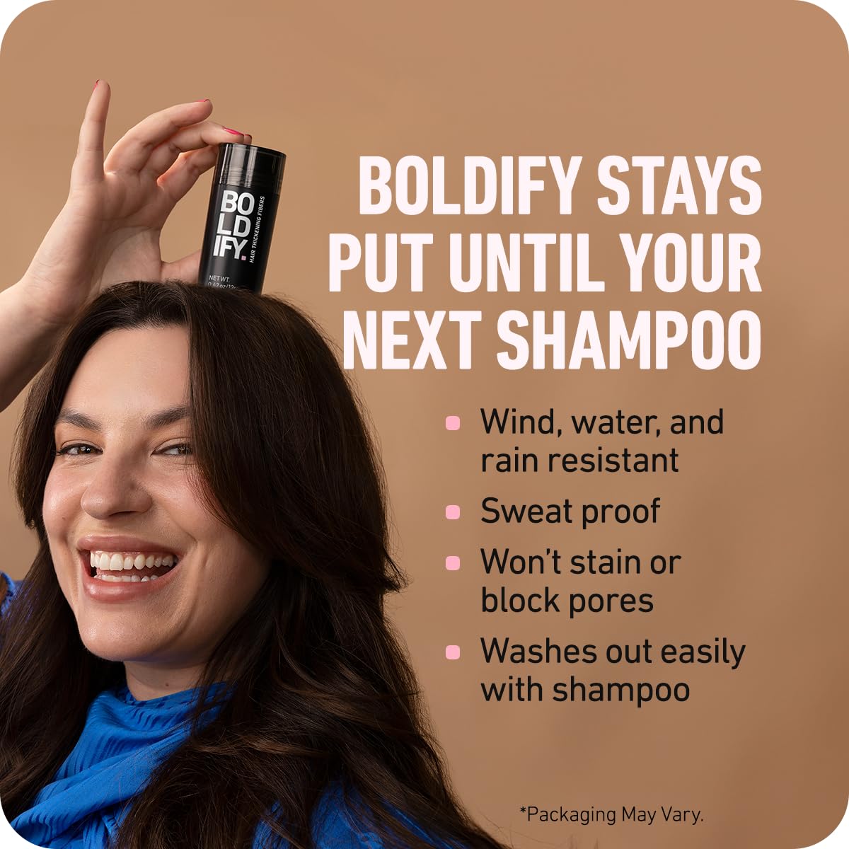 BOLDIFY Hair Fibers (12g) - Fill In Thinning and Fine Hair for an Instantly Fuller, Thicker Look - 14 Shades for Women & Men - Hazel Brown