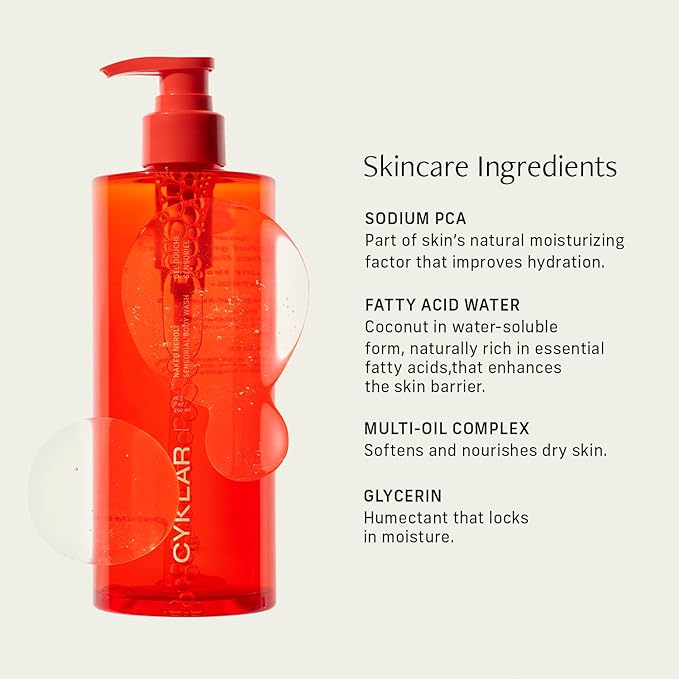 Vitamin C Body Oil for Women and Men. Moisturizing Naked Neroli & Body Wash Bundle