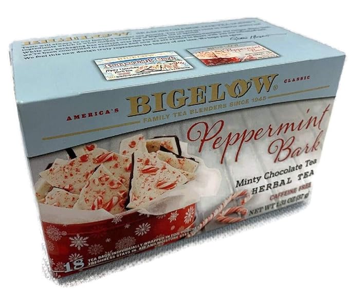 Bigelow Peppermint Bark Mint Chocolate Herb Tea (Pack of 2)