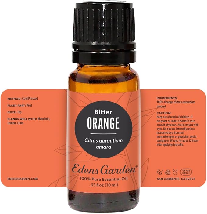 Edens Garden Orange- Bitter Essential Oil- 100% Pure Premium Grade, Undiluted, Natural, Therapeutic, Aromatherapy, The Best for Diffuser, Skin, Face, Kid Safe 10 ml (.33 fl oz)