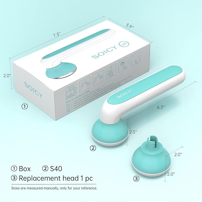 SOICY S40 Metal Ice Roller for Face Under Eye Ice Face Roller Massager for Migraine Pain Skin Care Tools for Whole Body Minor Injury Cold Compresswith 2 Stainless Steel Replacement Heads Blue