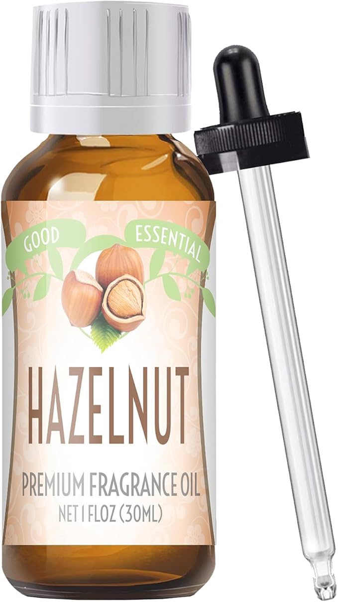 Good Essential Professional Hazelnut Fragrance Oil 30ml (1 fl oz) for Christmas Diffusers, Candles, Soaps, Lotions, Perfume - Hazelnut Aromatherapy Scented Oil