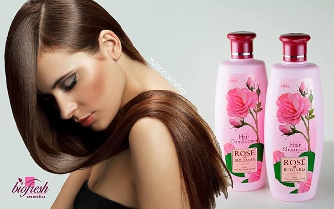 Rose of Bulgaria Gift Set for Women - Hair Shampoo, Cosmetic Soap, Hand Cream with Rose Water