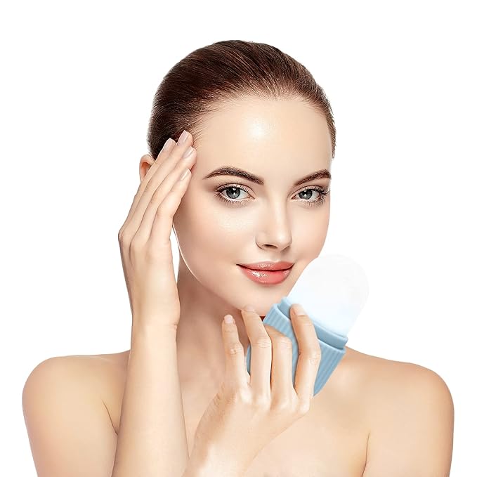 Ice Face Roller, Ice Roller for Face and Eye,Puffiness Relief,Face Roller Skin Care,Naturally Tone and Tighten,Silicone Facial Massage Ice Mold,Reusable Face Massage,Ice Mold for Face Beauty (Black)