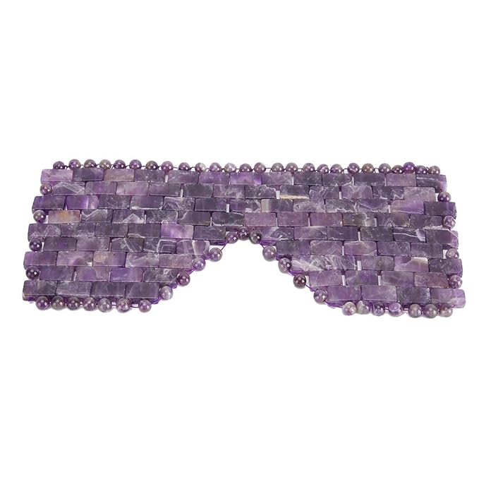 Jade Eye Mask, Jade Stones Agingproof Cooling Sleeping Eye Mask, Cold Eye Covers For Relief Eye Fatigue (Amethyst)