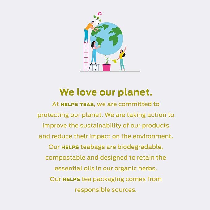 HELPS TEAS | Helps Detox Tea | Organic herbal blend of Horsetail, Green Tea, Herbal Lemon, Ulmaria and Rosemary that facilitate naturally our detox and depurative process. 16 Tea Bags