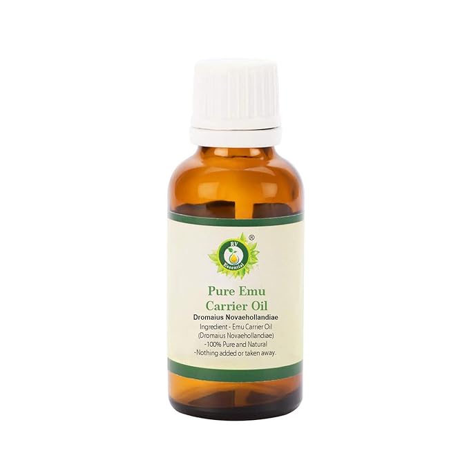 Emu Oil | Dromaius Novaehollandiae | for Massage | for Hair Growth | Pure Emu Oil | Emu Carrier Oil | Natural moisturizer | Unrefined | for Face | for Skin | 5ml | 0.169oz by R V Essential
