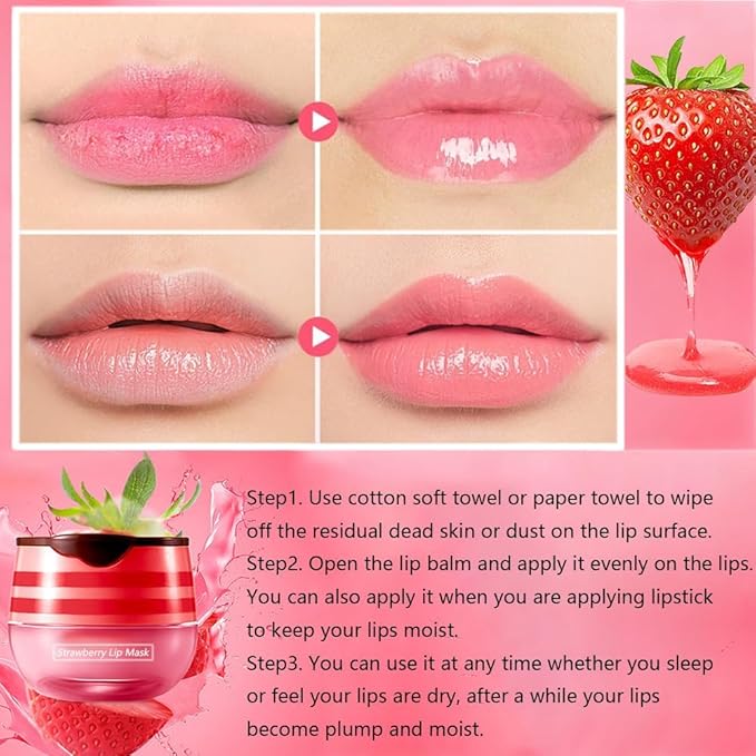 5PCS Bee Lip Balm Honey Pot,Honey&Strawberry&Watermelon&Cherry&Apple Lip Mask Overnight Propolis Moisturizing Lip Balm Hydrating Prevention Dry and Crack Lip Scrubs Exfoliator Lip Wrinkle Care