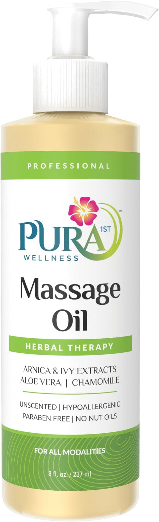 Herbal Massage Oil, Hypoallergenic Formula for Muscle Relief, Professional Deep Tissue Therapy, Massage Oil for Massage Therapy, Unscented Oil for Physical Therapy and Muscle Recovery, 8oz