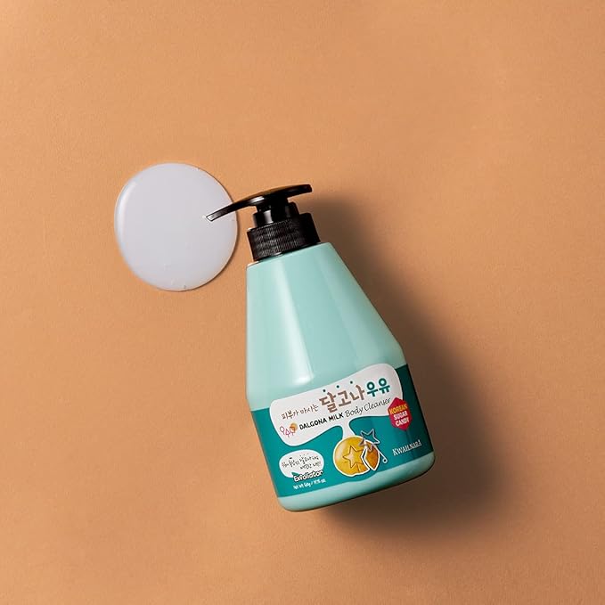 WELCOS Kwailnara Dalgona Milk Body Lotion & Body Wash Set – Energizing & Moisturizing Korean Skincare Set with Dalgona Extract, 560g / 19.75oz Each