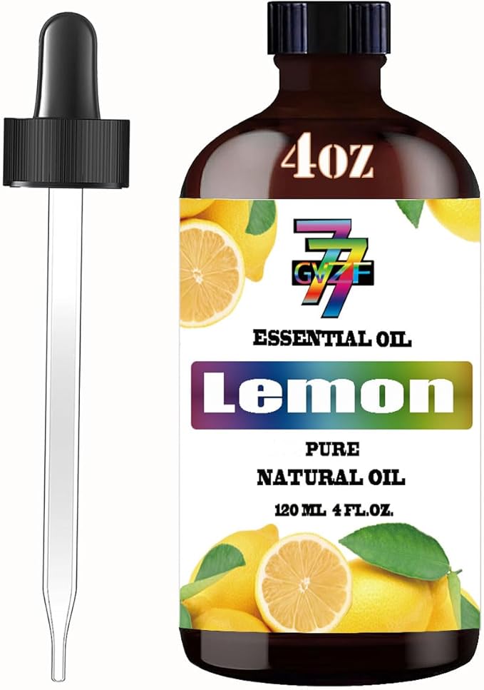 Lemon Essential Oil (4 oz/120 ml) - Lemon Oils Used in diffusers, humidifiers, Home Baths, Cleaning Products, Yoga, DIY Soaps and DIY Scented Candles
