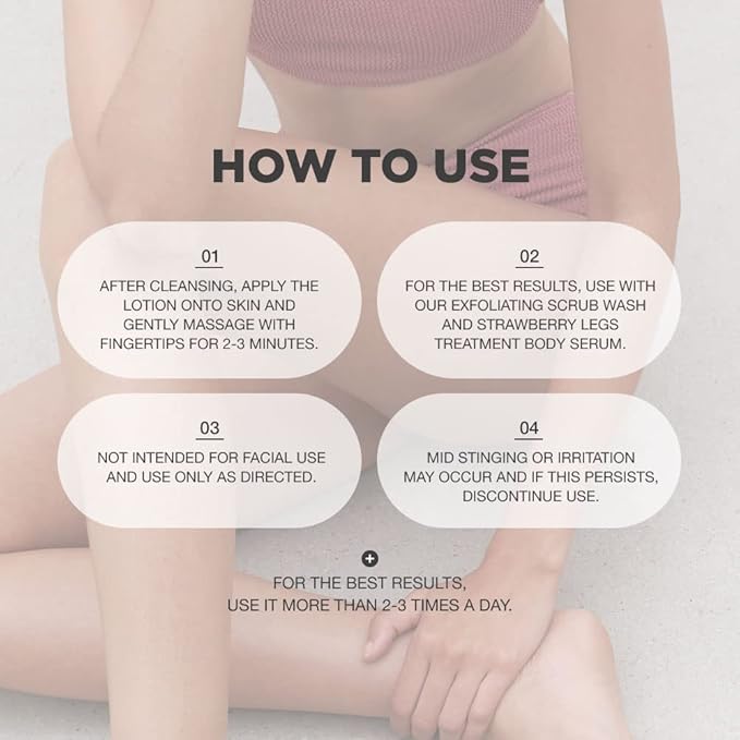 Strawberry Legs Exfoliating Serum + KP Body Cream Bundle | Keratosis Pilaris and Strawberry Legs Skincare Formula for Smooth and Dewy Skin | Strawberry Treatment Bundle for Clear Skin