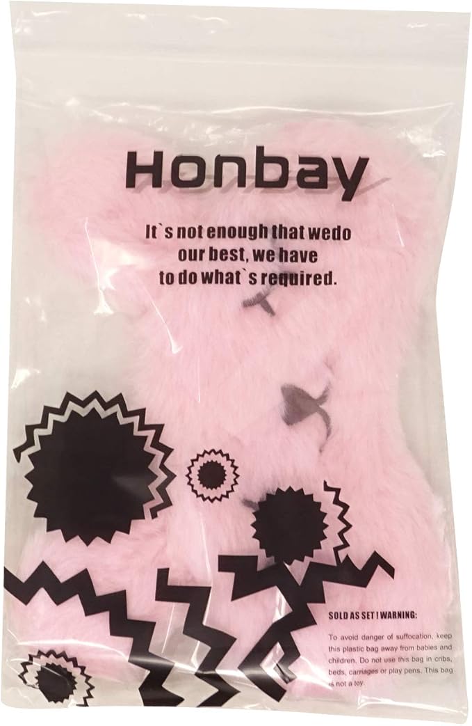 Honbay Plush Rabbit Sleeping Eye Mask Cute Cartoon Animal Eye Mask for Little Girls (Pink)