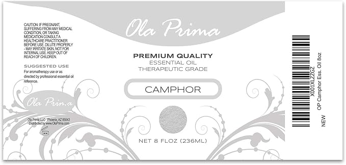 Ola Prima Camphor Essential Oil – Bulk Aromatherapy Oil (8 Fluid Ounces)